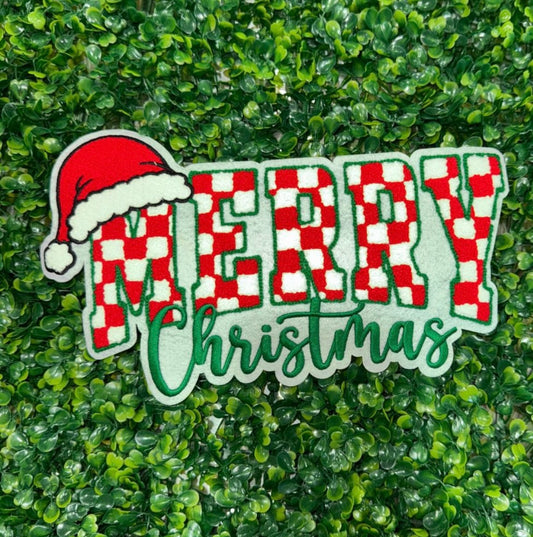 Merry Christmas Chenille Patch