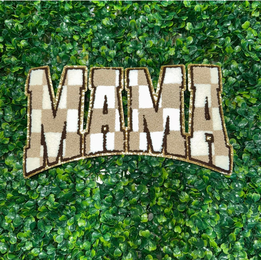 Tan Mama Chenille Patch