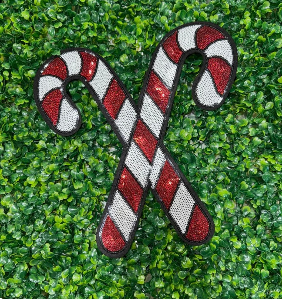 Candy Cane Chenille Patch